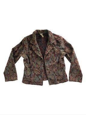 Vintage Floral Tapestry Blazer Jacket Boho Cottagecore Women's Medium